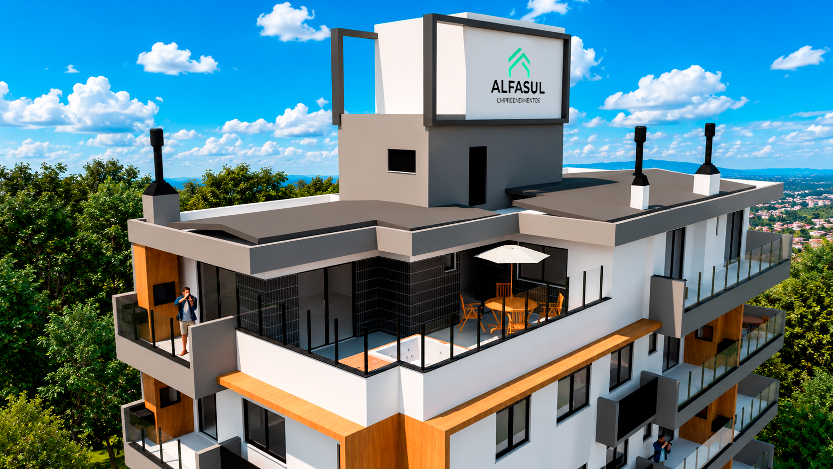 Render arquitetônico do Residencial Vivert — empreendimento de alto padrão no litoral de Santa Catarina